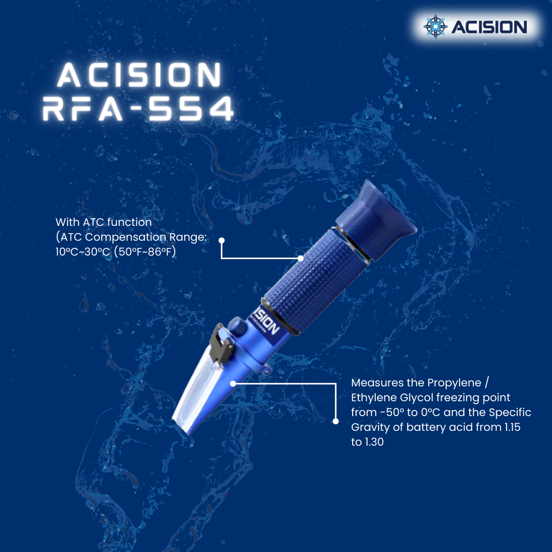 Acision RFA-554 Portable Battery Coolant/Glycol Refractometer With ATC